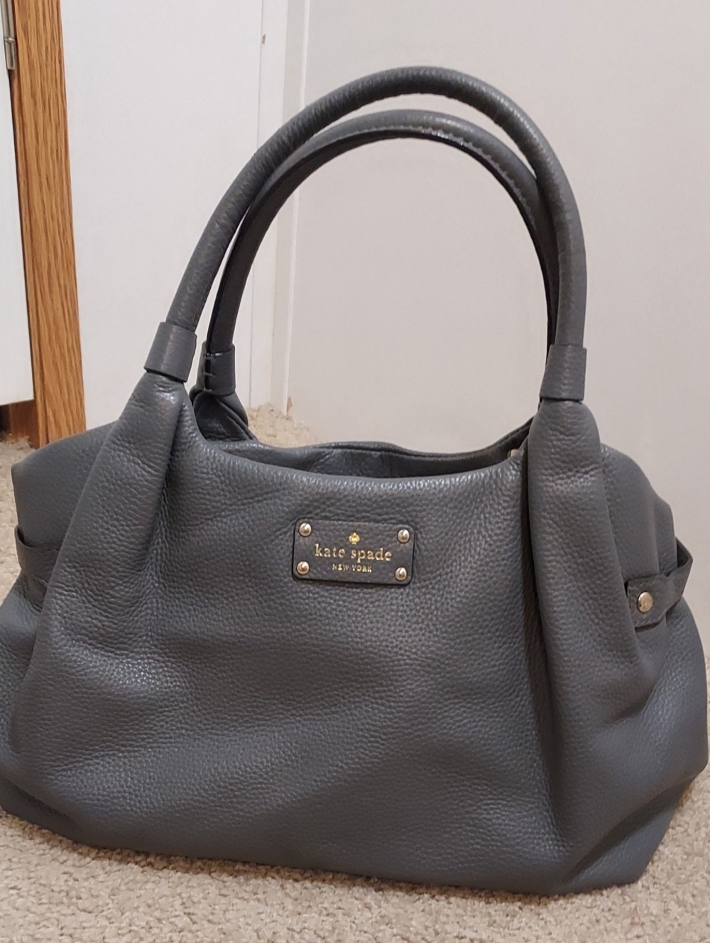 Kate Spade Grey Pepple Leather Handbag